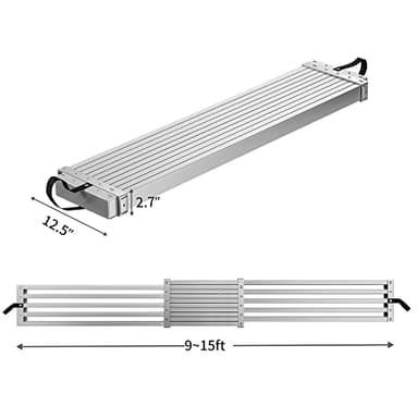 YITAHOME 9-15ft Telescoping Plan,Aluminum Extension Plank 440lbs Capacity, Aluminum Scaffolding Plank with Skid-Proof Platform Scaffold Ladder Accessory - Image 5