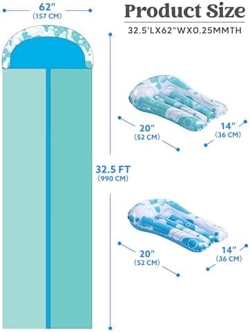 JOYIN 32.5FT Water Slide and 2 Inflatable Boards, Extra Long Heavy Duty Double Lawn Waterslide with Sprinkler for Kids Adults Backyard Summer Water Toy Outdoor Fun, Blue, Light Blue - Image 7