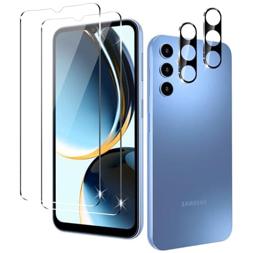 RXNMH 2 Pack Samsung Galaxy A15 5g Screen Protector With 2 Pack Fit For Samsung A15 Camera Lens Protector,Upgraded HD Tempered Glass, Touch Sensitive,Bubble Free,Case Friendly - Image 1