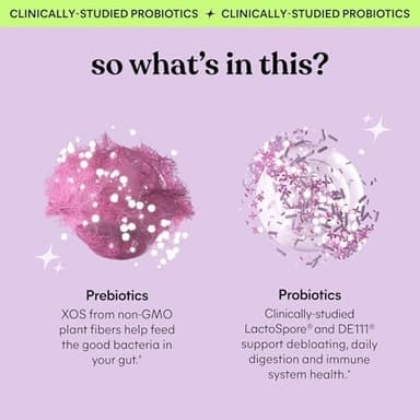 Lemme Debloat - Digestive & Gut Health Gummies with 2 Clinically Studied Probiotics & Prebiotic, Vegetarian, Gluten Free, Non GMO, BlackBerry Flavor (60 Count - Image 5