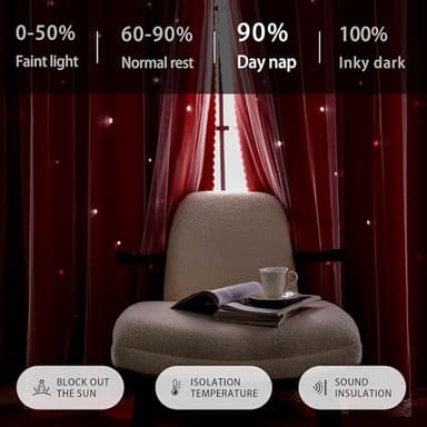 XiDi Red Black Out Curtains for Bedroom Windows Girls Bedroom Decor, Unicorn Curtains for Kids Room 2 Panel 34/72/2 - Image 5