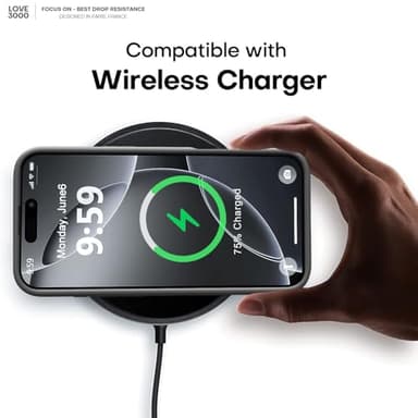 LOVE 3000 Designed for iPhone 16 Pro Case, Premium Silicone with [Soft Anti-Scratch Microfiber Lining] Shockproof Protective Phone Case for Men Women Girls 6.3", Black - Image 7