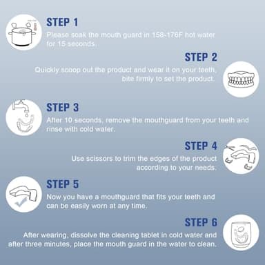 NOIKO Mouth Guard for Grinding Teeth at Night, Mouth Guard for Clenching Teeth at Night Upgraded Material, Night Guards for Teeth Grinding, Anti Grinding Guard for Adult with 6 Cleaning Tablets - Image 4