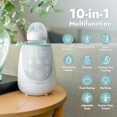 Papablic Fast Bottle Warmer with Feeding, Tracker Baby Bottle Warmer for Breastmilk or Formula, Ready Milk in 2 Mins Accurate Temperature, Control and Automatic Shut-Off - Image 5