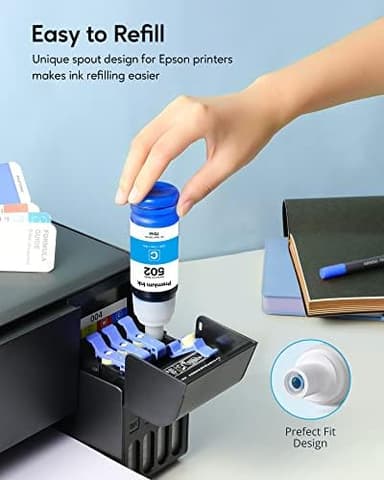 Compatible 502 Ink Bottles Replacement for Epson Compatible 502 Ink Refill Bottles ( Not Sublimation Ink ) Use for ET-2850 ET-3830 ET-3850, 4 Bottles - Image 6