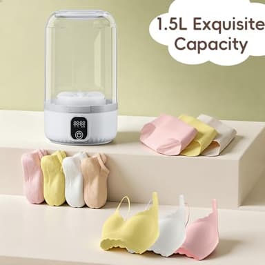 Portable Washing Machine, 2025 Upgraded Mini Washer, 4000mAh Rechargeable Cordless Washing-Machine, Deep Cleaning Underwear Small Clothes,Suitable for Solo Living, Travel, Apartment, Hotel and camping - Image 5