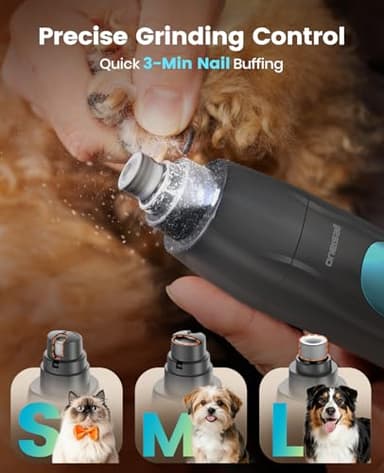oneisall Quiet Dog Clippers for Grooming LED Light, Cordless Dog Grooming Kit 4 in 1, 2000mAh Pet Clippers Paw Trimmer Nail Grinder for Paw, Nail, Face, Ears, Legs, Body - Image 8