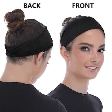 TERSE Headbands for Women, 4 inches Wide, Non Slip Women's Hair Bands, Stretchy Sweat Bands, Hair Accessories for Yoga Workout Every Day Basic Fashion, Black, White, Grey - Image 7