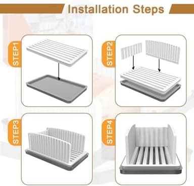 New Upgrade Bread Slicer for Homemade Bread, Bread Slicing Guide Adjustable Width, Foldable and Compact Cutting Guide with Crumb Tray, Suitability for Homemade Bread, Bagels, Cakes - Image 6