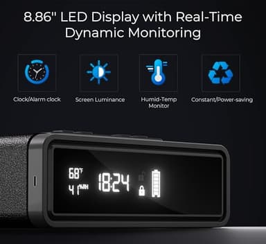 Smart Biometric Safe with Wireless Charging for Phone & Watch, 3 Access Methods to Unlock, Nightstand Drawer Safe LED Display with Humidity & Temperature Monitoring, Stopbox for Cash and Valuables - Image 4