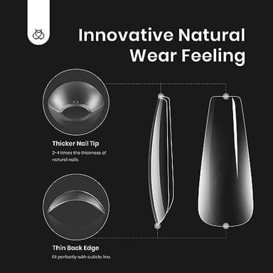 Beetles Gel Nail Kit Easy Nail Extension Set with 500Pcs Nail Tips Coffin Shape 5 In 1 Nail Glue Base Gel and Innovative Led Lamp Easy Diy Nails Art Home Gelly Tips - Image 6