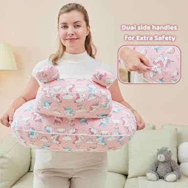 lasoftan Nursing Pillow for Breastfeeding, Breast Feeding Pillow for Mom Support, Adjustable Waist Strap and Removable Cotton Cover, Unicorn - Image 5