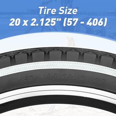 Balinge 2 Pack 20" x 2.125" Folding Replacement Bike Tires for Beach Cruiser Bike，Bicycle Tires for Commuter Bikes，White Wall，Non-Slip，White Wall，2Tires & 2 Tubes & 2 Levers - Image 7