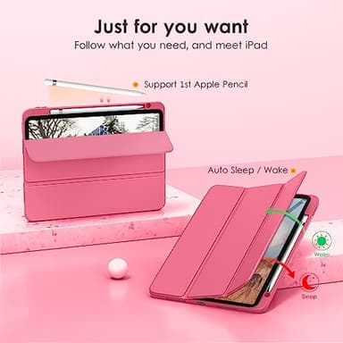 VIKESI Case for iPad (A16) 11-inch 2025 and iPad 10th Generation 10.9 Inch 2022, Clear Back and TPU Shockproof Frame Cover [Built-in Pencil Holder, Support Auto Sleep/Wake] - Watermelon - Image 5