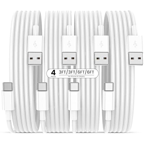 Bayznqiu USB to USB C Cable with CarPlay, [4-Pack, 3FT&6FT] USBA to Type C Fast Charging Cords for iPhone 17/17 pro/17 pro max/17 air/16/16 Plus/16 Pro/16 Pro Max/16e/15,Pixel,Galaxy,Note - Image 1