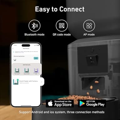 Automatic Dog & Cat Feeder with Camera & WiFi – 8L/34 Cups, 1080P Night Vision, 2.4 & 5G WiFi, 2-Way Talk, 10s Voice Recording, Timed Food Dispenser, Up to 99 Portions, 15 Meals Per Day - Image 7