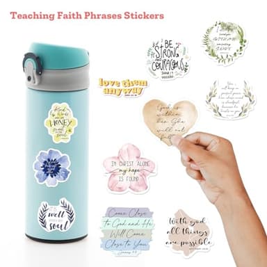 50PCS Bible Verse Stickers: Inspirational Christian Stickers for Women, Men, Teens - Perfect for Water Bottle, Laptop, Bible - Image 3