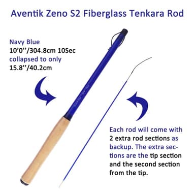 Aventik Zeno S2-Glass Tenkara Rod(10'0'' 10Sec, Navy Blue) - Image 3