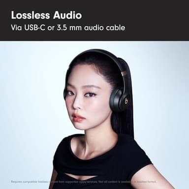 Beats Solo 4 - Wireless Bluetooth On-Ear Headphones, Apple & Android Compatible, Up to 50 Hours of Battery Life - Black & Gold (Renewed) - Image 4