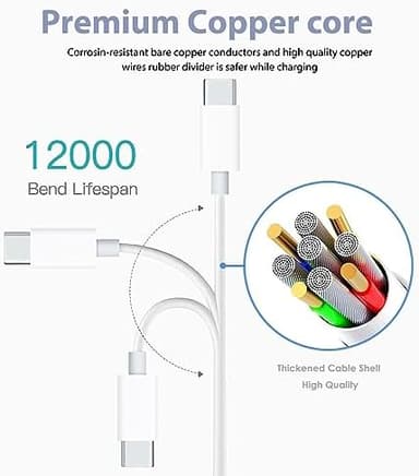 2 Pack Car Carplay Cable for iPhone 17 Air/15/16 16e 15 Pro Max 15 Plus USB A to USB Type C Data Cord,iPad 10th Gen, Samsung Galaxy Tab A7 A8 A9 S10+ S9 S8 S7 Note 10 S10,LG Phone Charger Charging - Image 6
