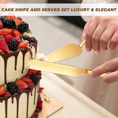 ELIMTEC Gold Cake Stand Metal Dessert Table Display Set Tiered Cupcake Holder Fruit Candy Donut Plate Serving Tower Tray Platter (Gold) - Image 6