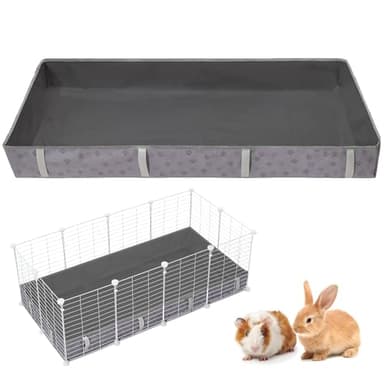 Funfurry Waterproof Guinea Pig Cage Liner,Washable Tarp Bottom Base,Cage Liners for Small Animals,Hamster Chinchilla Hedgehog Ferret Rabbit. (Dark Grey-Paw, 24" X 48") - Image 1