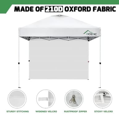 Acepic Instant Canopy Tent Sidewalls for 12x12 Pop Up Canopy 210D Waterproof, 3 Piece Sidewalls, White(3PCS Sidewall Only, Canopy Tent NOT Included) - Image 6