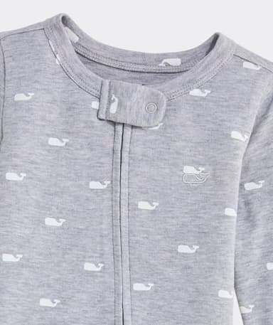 vineyard vines Baby Footie, Whale Light Grey Heather, 3-6 - Image 3