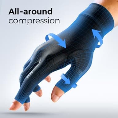 FREETOO All-Around Compression Arthritis Gloves for Women for Pain, Carpal Tunnel Relief Gloves for Men, Hand Compression Gloves for Crocheting, Rheumatoid Arthritis. Fit Palm 7.3‘’-8.3‘’ Black M - Image 4