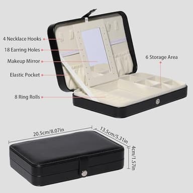 Xilitata Travel Jewelry Box, Small Jewelry Box for Women Storage, Jewelry organizers and storage,Portable Jewelry Case for Necklace Earring Rings Bracelets - Image 2