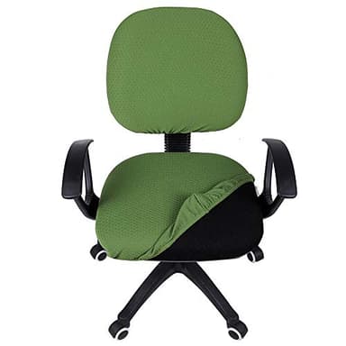 Smiry Stretch Jacquard Office Computer Chair Covers, Removable Washable Universal Desk Rotating Chair Slipcovers Protector, Seat + Backrest Cover, Olive Green - Image 6