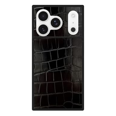 Flaunt Official Square Protective Case - Compatible with iPhone 17 Pro Max - Compatible with MagSafe & Wireless Charging - Drop-Tested & Shockproof - (Black Crocodile) - Image 9
