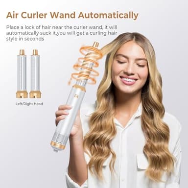 Hair Dryer Brush 5 in 1, Negative Ion Blow Dryer Brush Set Upgrade Hot Air Brush As A Gift for Straight/Curl/Drying/Smoothing Air Styler Curling Wrap Air Curler, Curling Iron Hair Styling Tools - Image 3