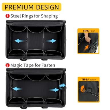 WINHUINT Large Tool Bag, 19-inch Wide Mouth Tool Organiser, 600 Denier with 6 Interior 8 Exterior Pockets Electricians Tool Bag for Home DIY & Equipment Storage, Green and Black (19 inch) - Image 6