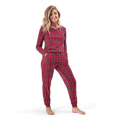 Gerber Holiday Family Matching Pajamas, Infant 1-Piece, Red Stewart Plaid, 18 Months - Image 2