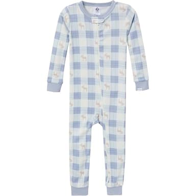 Gerber Baby-Girls 3-Pack Snug Fit Footless One-Piece Cotton Pajamas, Moose & Trees, 3-6 Months - Image 2