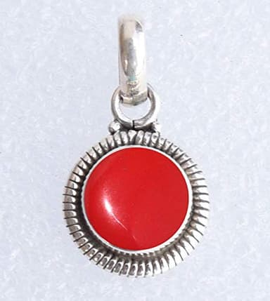 Coral Stone 925 Sterling Silver Pendant Necklace For Women Girls Gift, Natural Gemstone Pendant Necklace, Solitaire Pendant, Handmae Pendant - Image 3