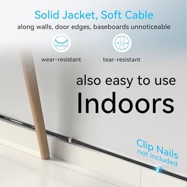 Cat6a Ethernet Cable Slim 100ft Outdoor&Indoor, 28AWG Pure Copper Cat6 Internet Cable for Waterproof & Direct Burial, Flexible Cat6 Ethernet Cable 10G 550MHZ, Cat 6 Network cable for Indoor Black - Image 3