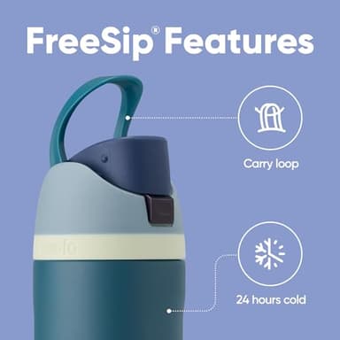 Owala FreeSip Insulated Stainless Steel Water Bottle with Straw, BPA-Free Sports Water Bottle, Great for Travel, 24 Oz, Denim - Image 4