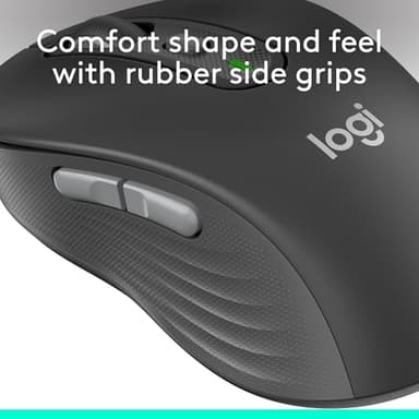 Logitech Signature Plus M750 L Wireless Mouse - for Large Hands, SmartWheel, Bluetooth, Multi Device, 24-Month Battery, Silent Clicks, Customizable Side Buttons, Contoured Shape - Graphite - Image 9