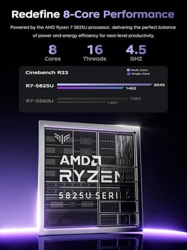 MALLRACE Laptop Computer,15.6'' FHD Display Laptop with AMD Ryzen 7 5825U Processor(8C/16T,Up to 4.5Hz), 16GB DDR4x2 512GB SSD Notebook Computer with Numeric Keyboard, WIFI6 - Image 3