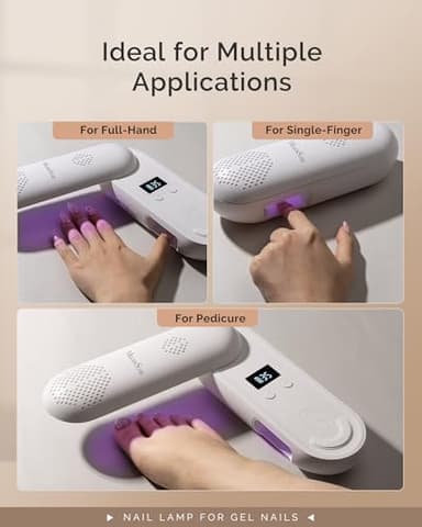 MelodySusie Plus20F Cordless UV Nail Lamp, Innovative UV Protection Light for Gel Nails with 2 Timers & LED Display,Rechargeable Nail Art Tools for Manicure Fast Curing Gel Polish at Salon & Home - Image 8