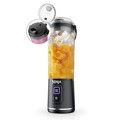 Ninja Blast Portable Blender, Cordless, 18oz. Vessel, Personal Blender For-Shakes and Smoothies, BPA Free, Leakproof-Lid and Sip Spout, USB-C Rechargeable, Dishwasher Safe, Metallic Black, BC151MB - Image 1