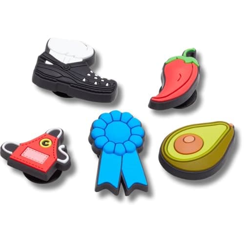 Crocs Jibbitz Food - Stylish Shoe Charms - Synthetic Material - Jibbitz Packs Shoe Charms - One-of-a-kinds Food Number One Chef 5-Pack One Size One Size - Image 1