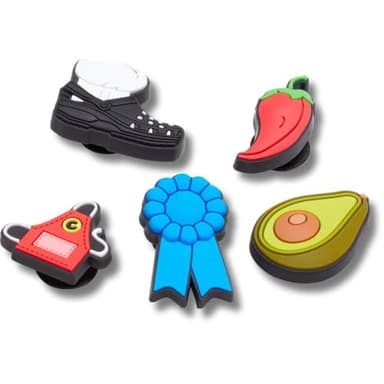 Crocs Jibbitz Food - Stylish Shoe Charms - Synthetic Material - Jibbitz Packs Shoe Charms - One-of-a-kinds Food Number One Chef 5-Pack One Size One Size - Image 1