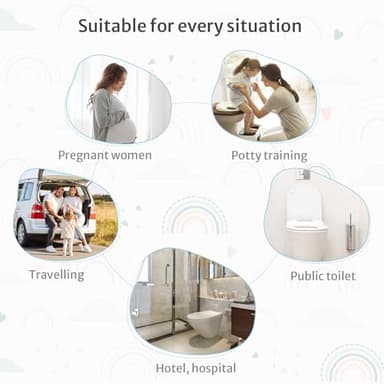 Blissful Diary 30 Pcs Toilet Seat Covers Disposable for Toddlers & Adults, Extra Large Waterproof, Portable Package for Travel, Kids Potty Training - Image 7