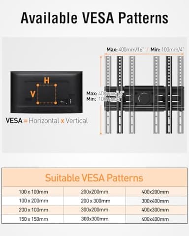 EconoMe TV Wall Mount for Most 26-65 inch tvs, Full Motion TV Mount Swivel and Tilt, Wall Mount Bracket Max VESA 400x400mm, Holds up to 99 lbs, Fits 12” 16" Wood Studs. - Image 7