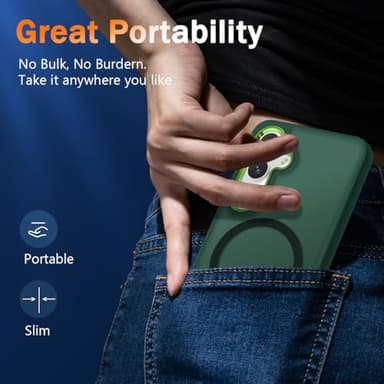 WRJ for Samsung Galaxy S25 Case,Galaxy S24 Case with Screen Protector,[Compatible with Magsafe] Magnetic Slim Matte Translucent Phone Case Women Men Shockproof Protective Cover-Green - Image 6