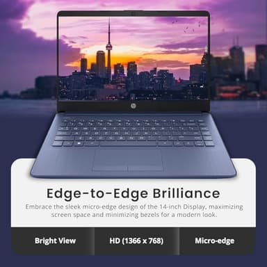 HP New 14" HD Ultra Light Thin Laptop, Quad-Core Intel Celeron Processor, 16GB RAM, 564GB (64GB eMMC+ 500GB Ext Driver), Upto 11 Hours, Windows 11 S + 1 Year Office 365+HubxcelAccessory, Royal Blue - Image 3