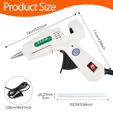 SHJADE Mini Hot Glue Gun Kit with 30 Glue Sticks - Fast Preheating Hot Melt Gun, High Temp for School Crafts DIY Arts and Quick Home Repairs(White) - Image 4